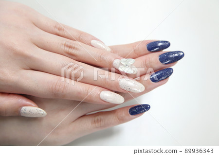 白指甲蝴蝶和海軍藍跛腳指甲白跛手 白指甲蝴蝶和海軍藍跛腳指甲白跛手 89936343