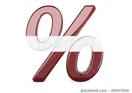 Percent with Latvian flag, 3D rendering Percent with Latvian flag, 3D rendering 89937008