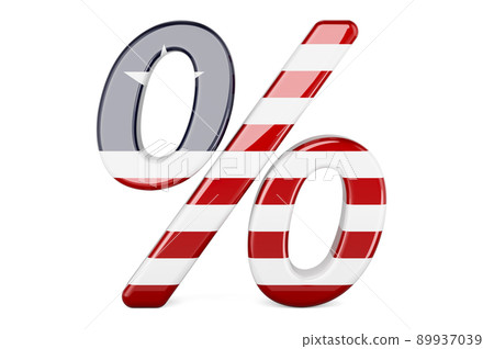 Percent with Liberian flag, 3D rendering 89937039