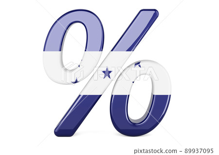 Percent with Honduranian flag, 3D rendering 89937095