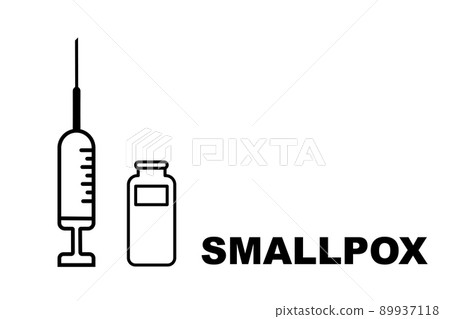 Vaccine. Monkeypox. Smallpox vaccine. Design of a vaccine with the injection, the syringe and the vial. Vaccine for monkeypox. Illustrative design. Vaccine. Monkeypox. Smallpox vaccine. Design of a vaccine with the injection, the syringe and the vial. Vaccine for monkeypox. Illustrative design. 89937118