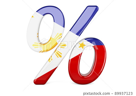 Percent with Filipino flag, 3D rendering Percent with Filipino flag, 3D rendering 89937123