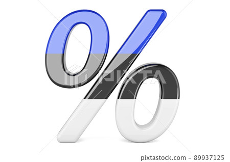 Percent with Estonian flag, 3D rendering Percent with Estonian flag, 3D rendering 89937125