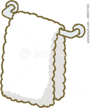 毛巾架上的白毛巾 89937481