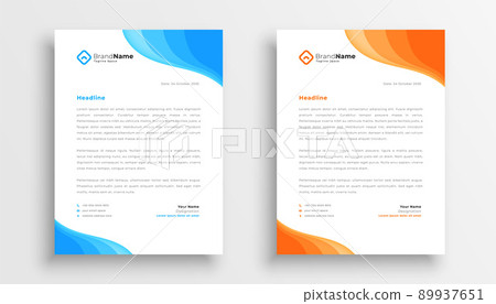 company letterhead modern design in blue and orange color company letterhead modern design in blue and orange color 89937651