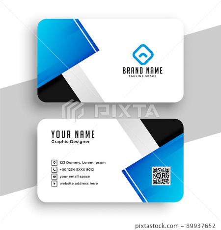 Corporate blue and white modern business card template Corporate blue and white modern business card template 89937652
