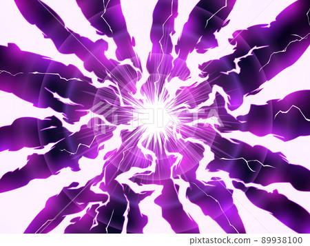 Cool background of radial lightning effect_anime style_purple 89938100
