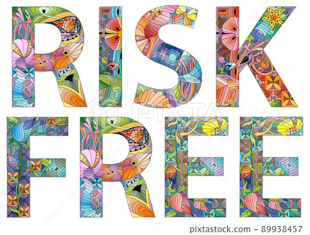 RISK FREE. Vector decorative zentangle object for decoration RISK FREE. Vector decorative zentangle object for decoration 89938457