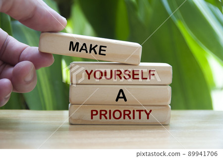 Make yourself a priority text on wooden blocks. 89941706