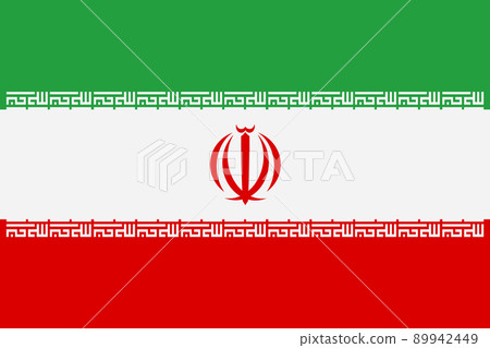 Iran flag background illustration red white green emblem Allah takbir 89942449