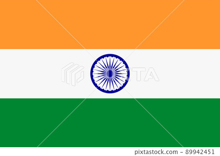 India flag background flag illustration saffron white green Ashoka Chakra blue wheel 89942451