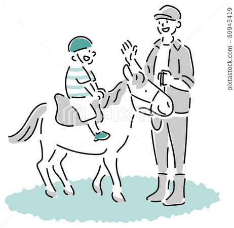 騎著小馬,體驗騎馬的小孩和看門人 騎著小馬,體驗騎馬的小孩和看門人 89943419