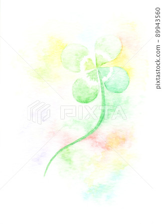Watercolor illustration of four-leaf clover. Watercolor illustration of four-leaf clover. 89943560