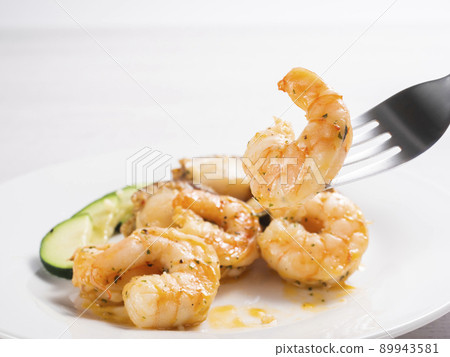 Grilled seafood in garlic oil Grilled seafood in garlic oil 89943581