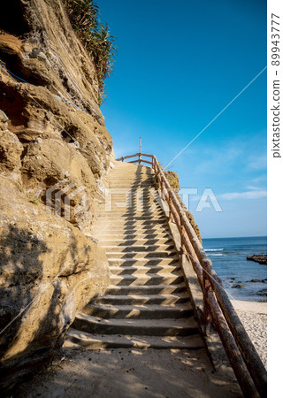 Great cliffs and beautiful beach  on Ly Son Island, Quang Ngai Province, Vietnam 89943777
