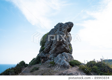 Great cliffs and beautiful beach  on Ly Son Island, Quang Ngai Province, Vietnam 89943834