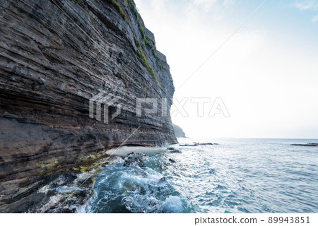 Great cliffs and beautiful beach  on Ly Son Island, Quang Ngai Province, Vietnam 89943851
