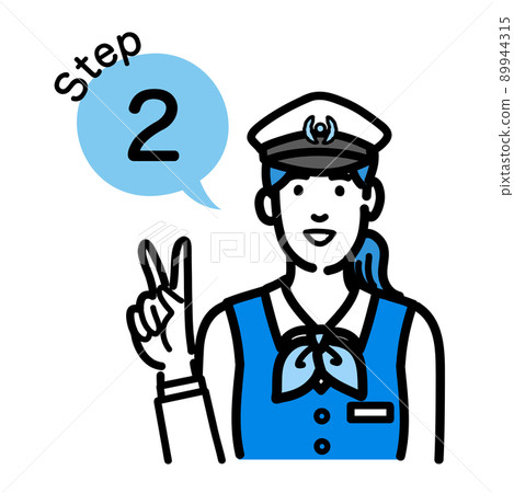 Step 2 Driver woman explaining the process Step 2 Driver woman explaining the process 89944315