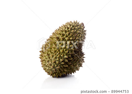 Closeup of durian fruits isolated on white 89944753