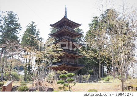 Five-storied pagoda Myosenji Temple Important Cultural Property Sado Island Niigata Prefecture Five-storied pagoda Myosenji Temple Important Cultural Property Sado Island Niigata Prefecture 89945275