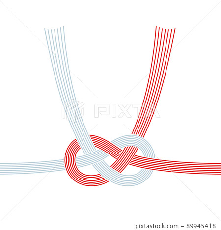 Vector illustration of Japanese New Year's accessory "Mizuhiki Abalone Knot". 89945418