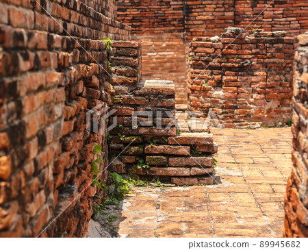 Old Pagoda ancient red brick wall Old Pagoda ancient red brick wall 89945682