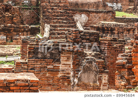 Old Pagoda ancient red brick wall Old Pagoda ancient red brick wall 89945684