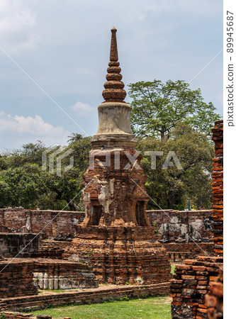 Old Pagoda ancient red brick wall Old Pagoda ancient red brick wall 89945687