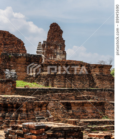 Old Pagoda ancient red brick wall Old Pagoda ancient red brick wall 89945690