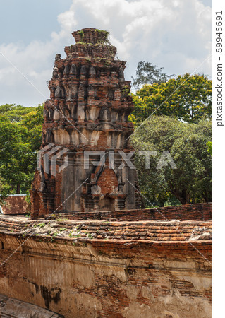 Old Pagoda ancient red brick wall Old Pagoda ancient red brick wall 89945691