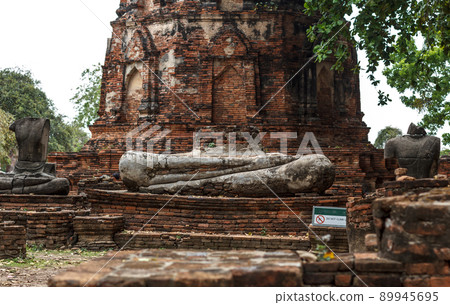 Old Pagoda ancient red brick wall Old Pagoda ancient red brick wall 89945695