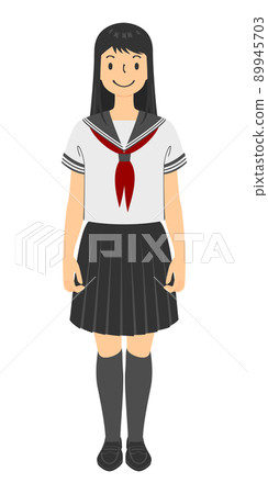 一名身穿水手服的女學生的插圖 一名身穿水手服的女學生的插圖 89945703