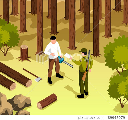 Isometric Forester Illustration 89948079