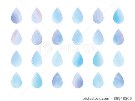 Illustration material of rainbow-colored rain, water drops, drops Illustration material of rainbow-colored rain, water drops, drops 89948509