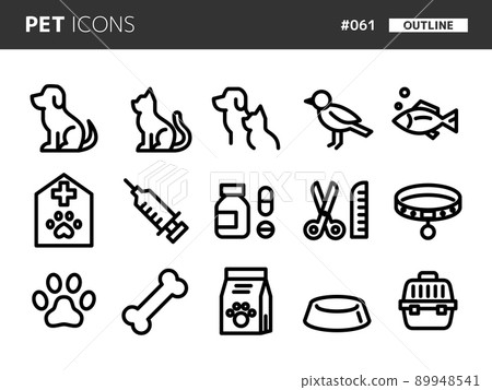 Line style icon set related to pets_061 89948541