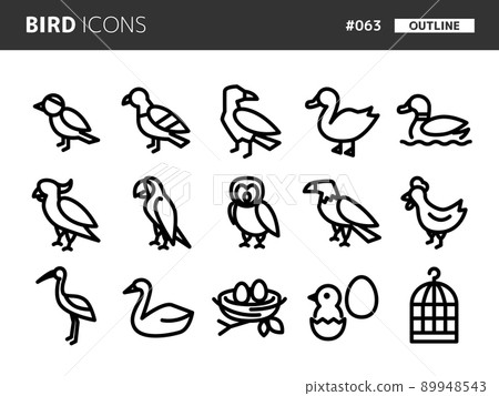 Line style icon set related to birds_063 Line style icon set related to birds_063 89948543