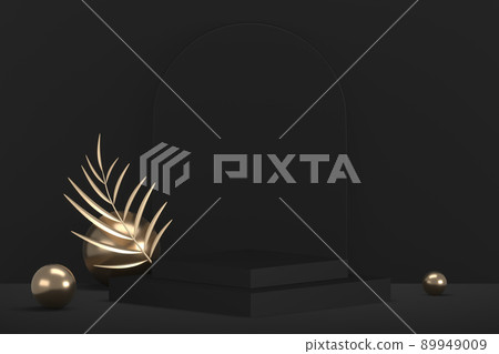 black stage podium for products decoration suitable .3D rendering black stage podium for products decoration suitable .3D rendering 89949009