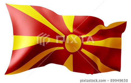 Waving flag of North Macedonia. vector 3d 89949638