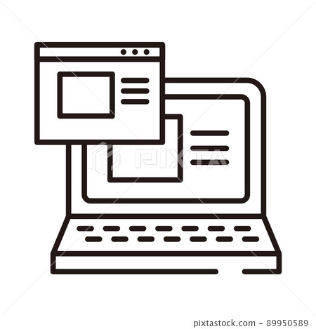筆記本電腦和互聯網矢量圖標。 筆記本電腦和互聯網矢量圖標。 89950589