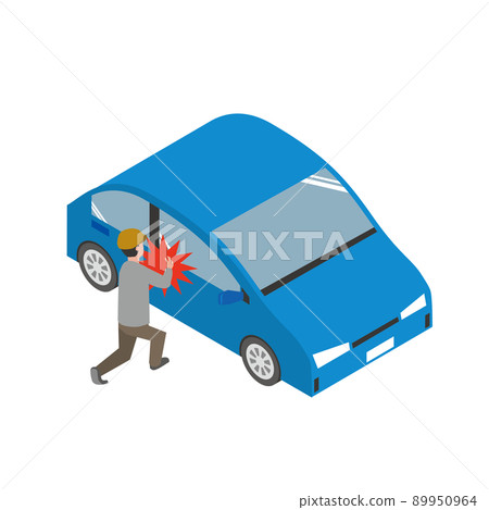 Man stealing a vehicle 89950964