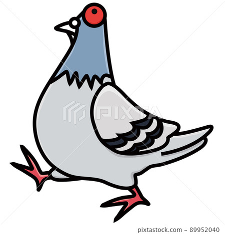 A pigeon that walks proudly with my own face 89952040