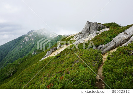 Vertical road from Mt. Otensho to Mt. Tsubakuro 89952812