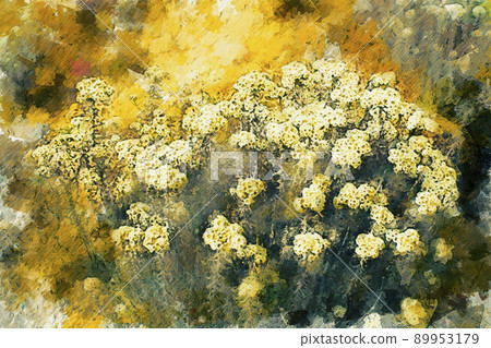 Abstract digital painting of wild flower in yellow tones Abstract digital painting of wild flower in yellow tones 89953179
