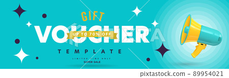 Gift voucher template. Special offer up to 70 percent off vector illustration Gift voucher template. Special offer up to 70 percent off vector illustration 89954021