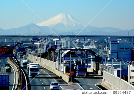 富士山新幹線的街景和風景 89954427