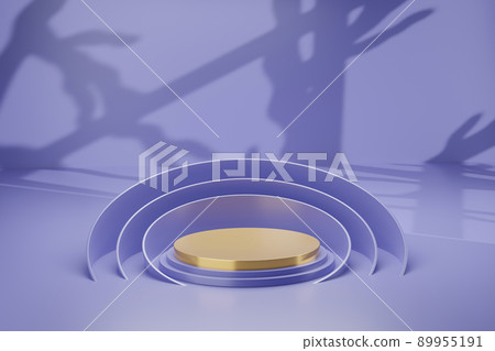 Very pery background with golden podium, 3d render. Very pery background with golden podium, 3d render. 89955191