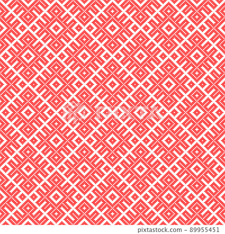 Seamless Knitting Geometrical Vector Pattern With Color Crosses