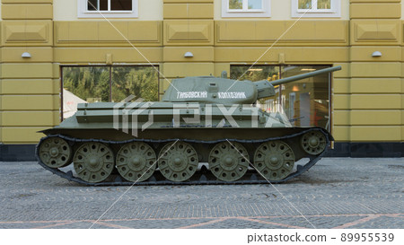 Soviet T-34-76 medium tank in the city 89955539