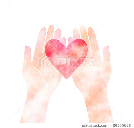 A hand holding a heart 89955638