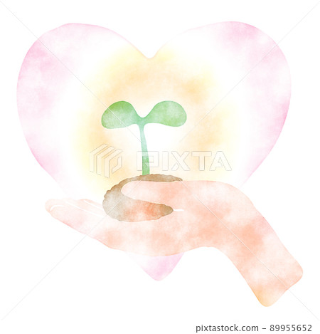 A background of one Futaba and a heart on my hand 89955652